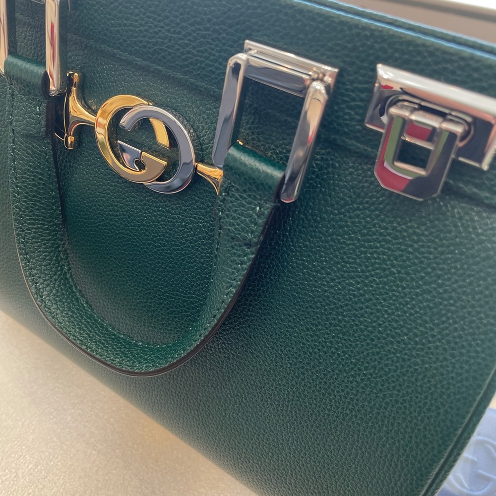Gucci Top Handle Bag Zumi Shibuya medium Green Leather crossbody - Picture 5 of 9